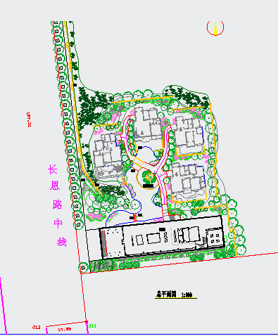【河南】湖畔生态豪宅售楼处园林设计施工图-图一