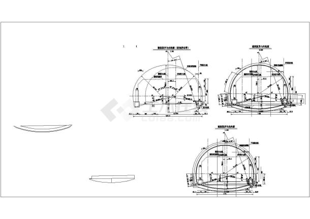 隧道车行横通道建筑限界与内轮廓节点图-图二