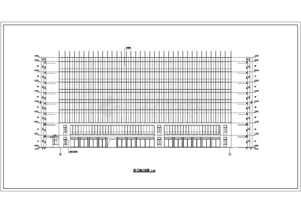 著名连锁快捷酒店7层建筑施工cad平面图（玻璃幕墙）-图一