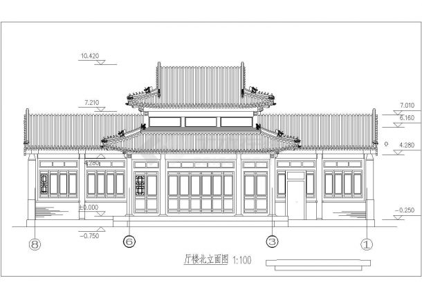 非常细致的中式古建传统楼厅二层组合cad施工做法图-图一