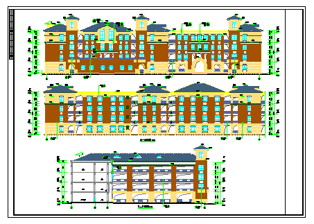 某小学2#3#4#教学楼单体建筑方案（CAD）_图1