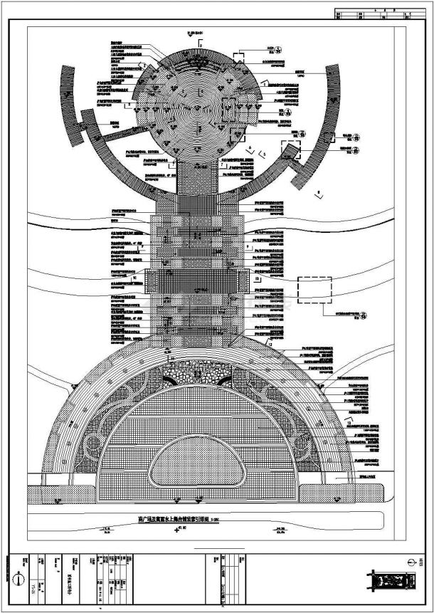 大型园林公园入口广场详细cad施工图（含树池、地面铺装及局部大样）-图一