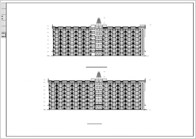 最新的7层学生公寓方案cad居住建筑图纸（标注详细）_图1