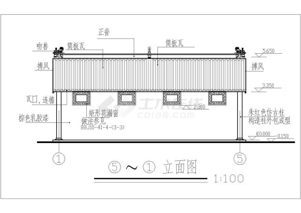 旅游景区仿古厕所卫生间管理室施工cad方案图（做法讲究）-图二