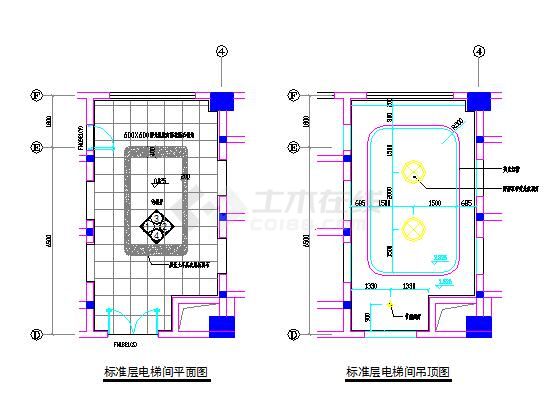 最全面的病房楼标准层电梯间cad建筑详图（共4张）-图一