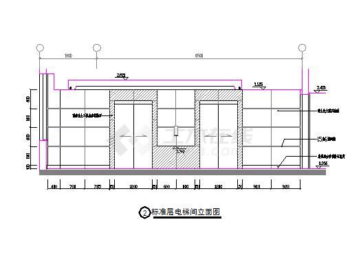 最全面的病房楼标准层电梯间cad建筑详图（共4张）-图二