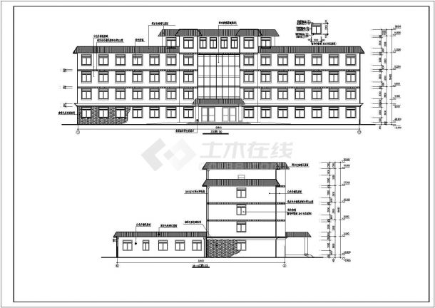 比较受欢迎的步兵某师门诊楼cad建施图-图一