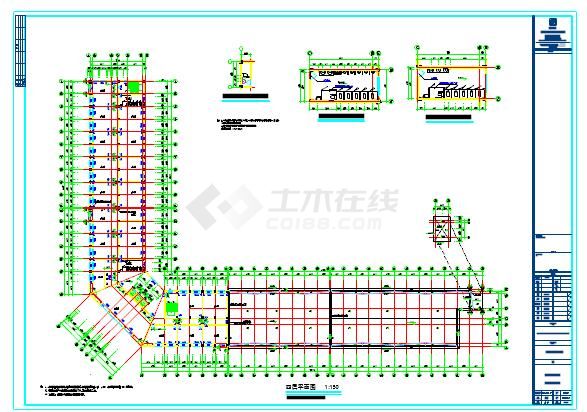 某钢材市场楼中楼商户平面图cad图纸下载-图二