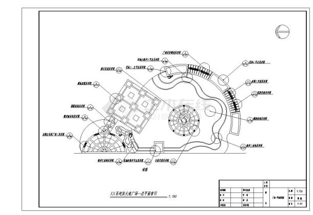 县广场绿化施工设计CAD图纸-图一