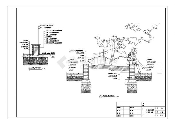 县广场绿化施工设计CAD图纸-图二