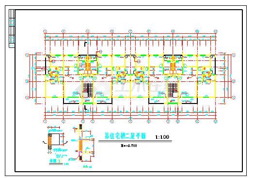 2016最新大学生宿舍公寓建筑设计cad施工图下载-图一