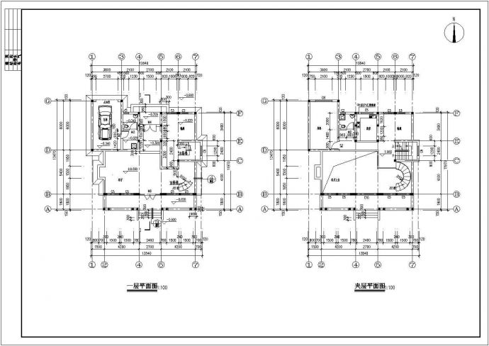 【金鸡】二层花园别墅建筑、结构施工图_图1