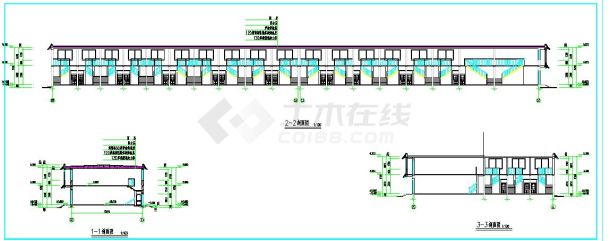 仿古建筑二层门市施工图（中国古建cad图纸）-图二