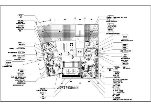 一套港台风格复式带阁楼室内装修cad设计施工图-图一