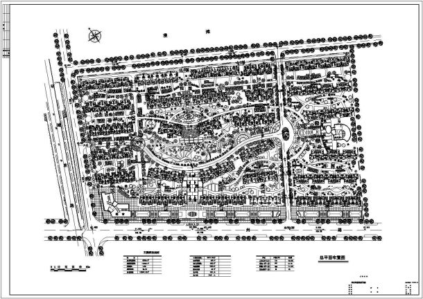 某大绿化率住宅小区建筑CAD总规划平面图设计-图一