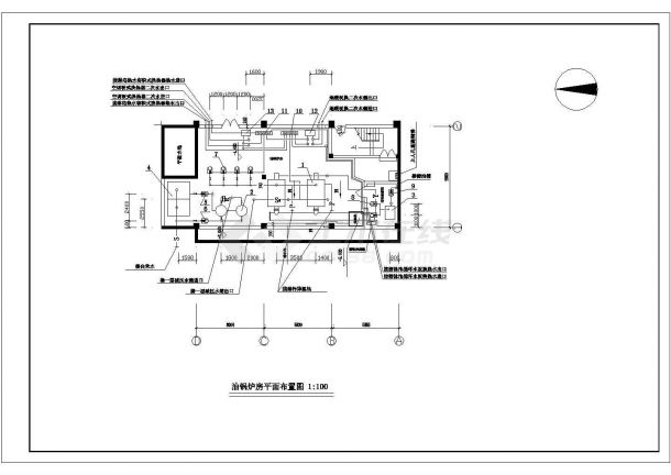CWNS燃油锅炉供油系统锅炉房设计图纸-图一