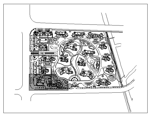 [上海]某居住区局部区域景观工程总图设计_图1