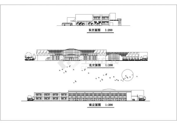 某长途汽车站建筑施工图CAD图纸-图二