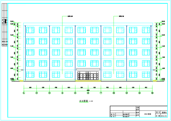3500平米五层小学教学综合办公楼建筑、结构全套设计图_图1