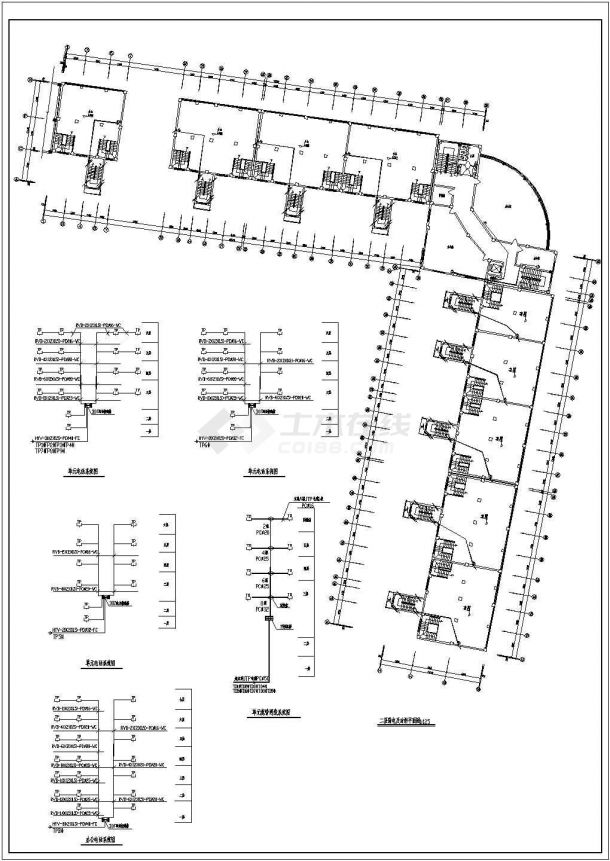 某大厦弱电设计cad图，共8张图-图一