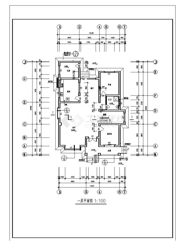 什邡某农村住宅建筑CAD施工图-图一