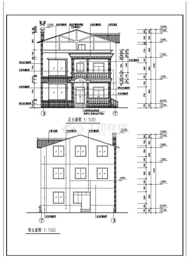 什邡某农村住宅建筑CAD施工图-图二