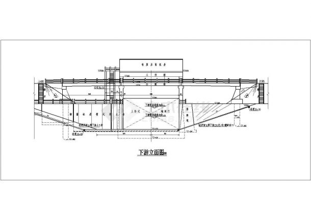 某12.4m宽船闸布置设计cad图-图二