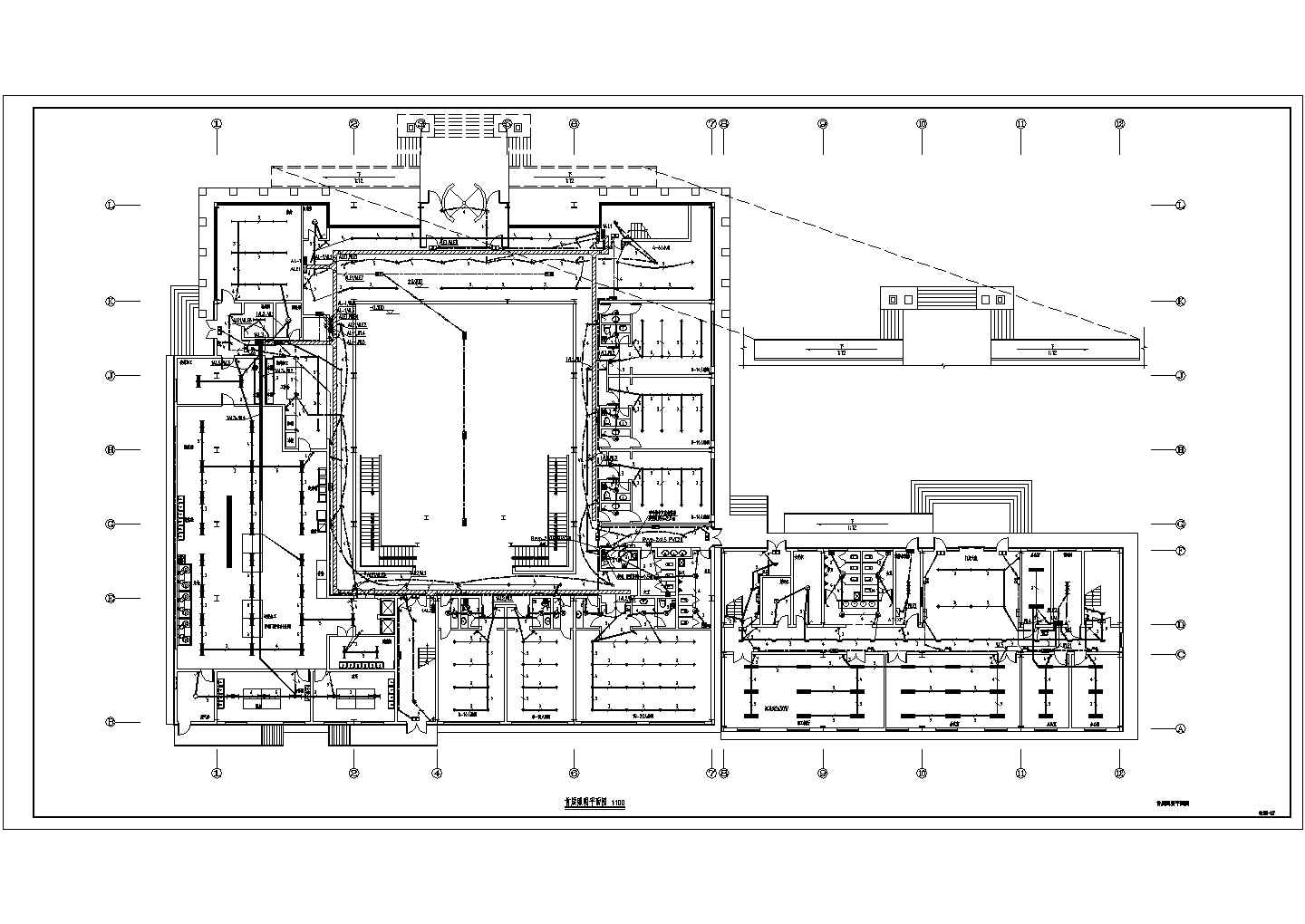 4层框架结构公寓酒店全套电气设计cad施工图
