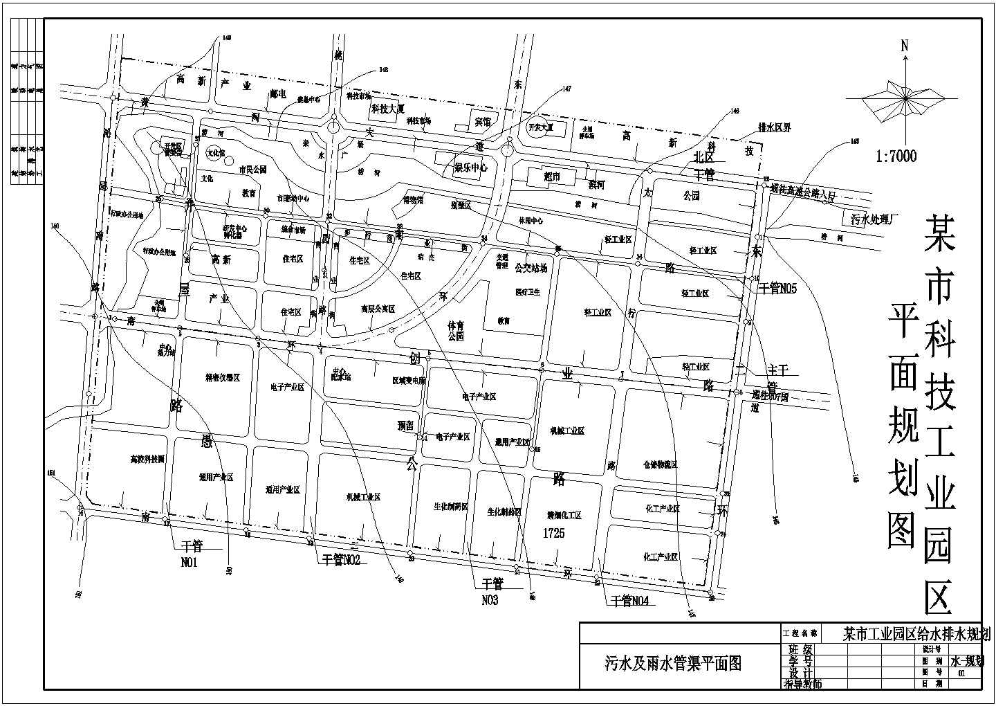 某市工业园区排水规划图