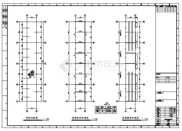 钢结构生产基地垃圾房结构设计cad施工图-图一