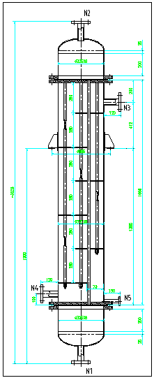 10平方立式列管换热器结构图-图二