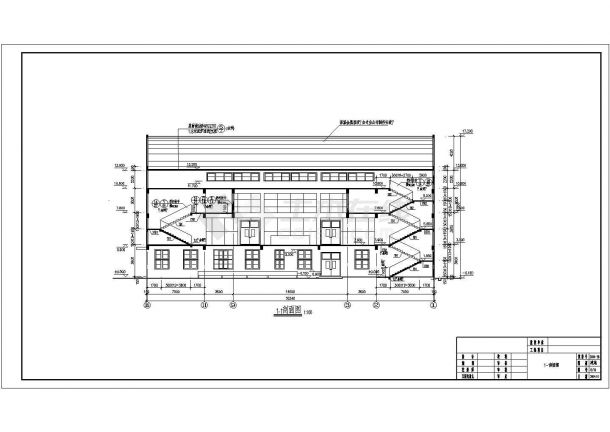 比较详细的中学礼堂建筑施工图（cad教育教学图）-图二