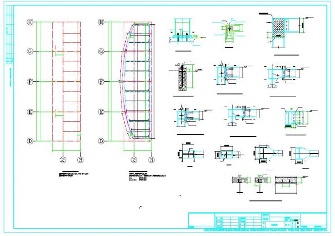 钢结构舞台结构设计cad施工图（含钢柱平面布置图等）_图1