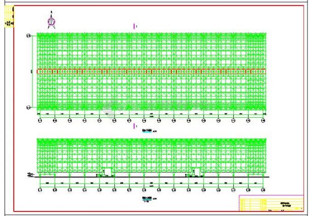 原煤堆棚网架结构设计cad施工图（独立基础）-图二