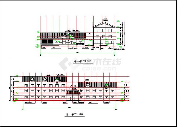 比较详细的收费站及养护工区主楼建筑CAD图-图一