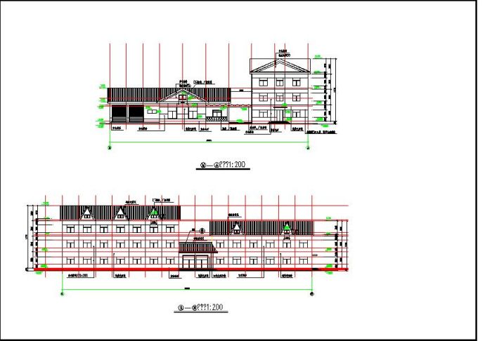 比较详细的收费站及养护工区主楼建筑CAD图_图1