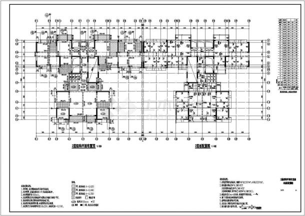 广东24层底商住宅楼混凝土结构施工cad布置方案图-图一