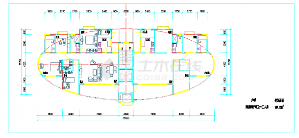 [方案]五种住宅楼标准层（一梯二）户型设计图-图二