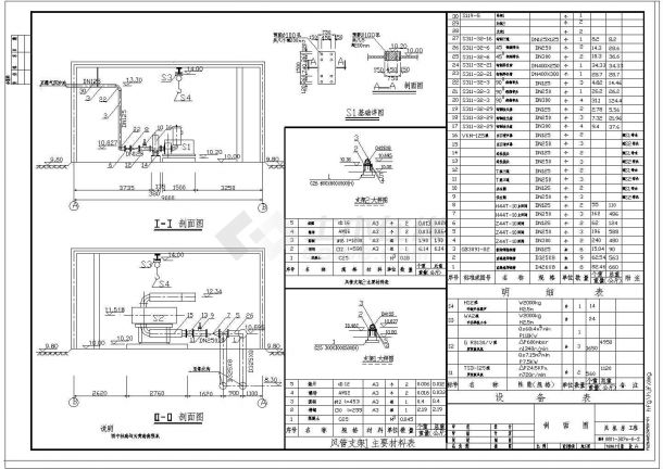 某污水厂风机房安装剖面CAD参考图-图二
