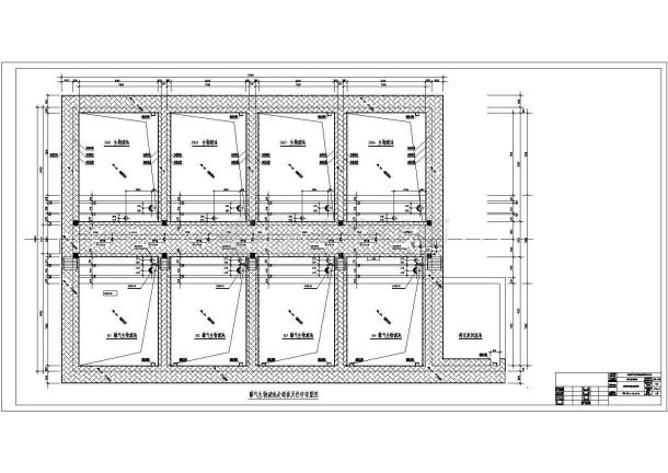 某污水再生利用工程曝气生物滤池详细CAD图纸-图一