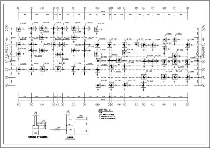 非常实用的异型柱住宅及屋顶水箱结构设计CAD施工图（标注详细）_图1