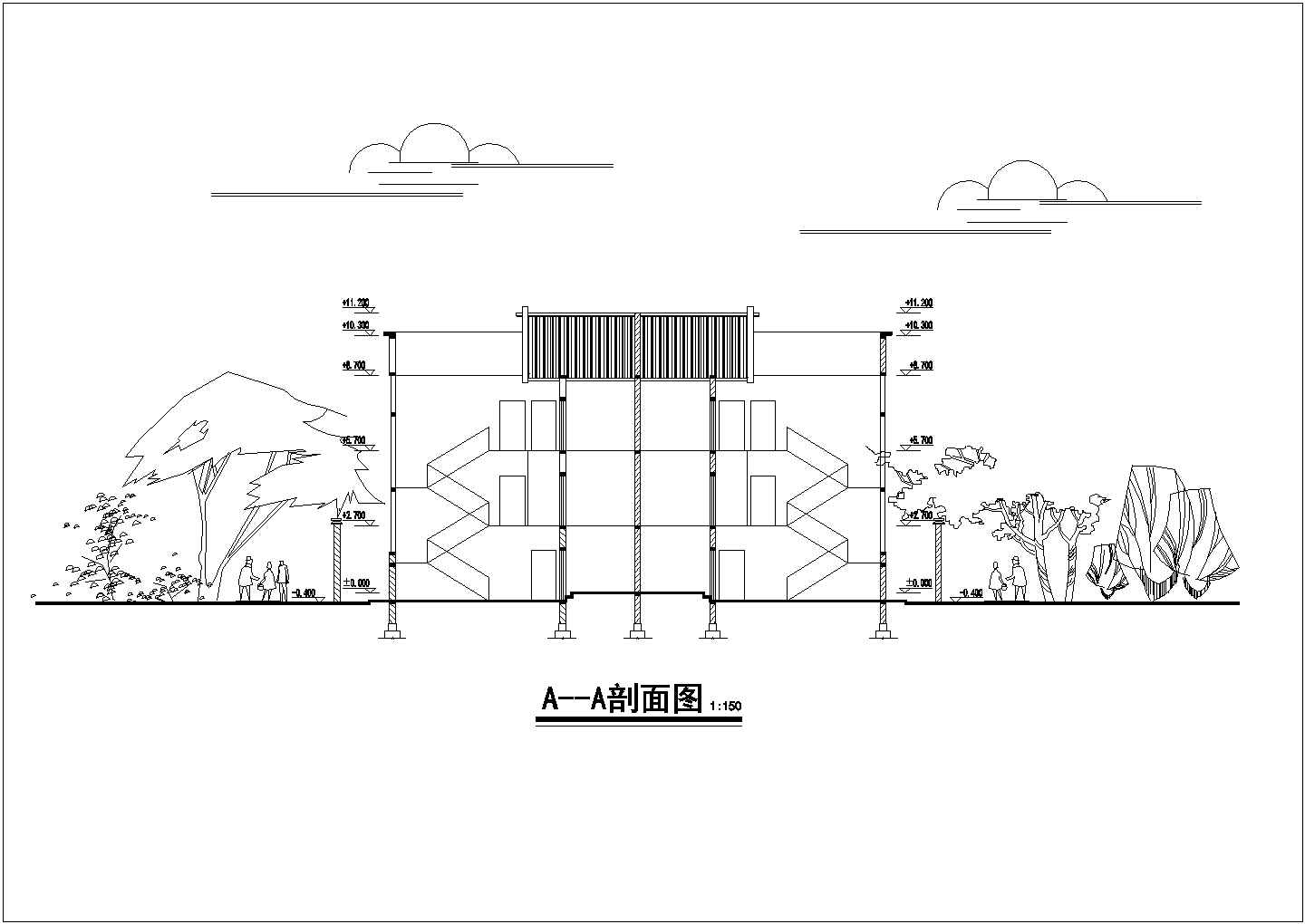 川南某处民居住宅楼建筑方案设计图
