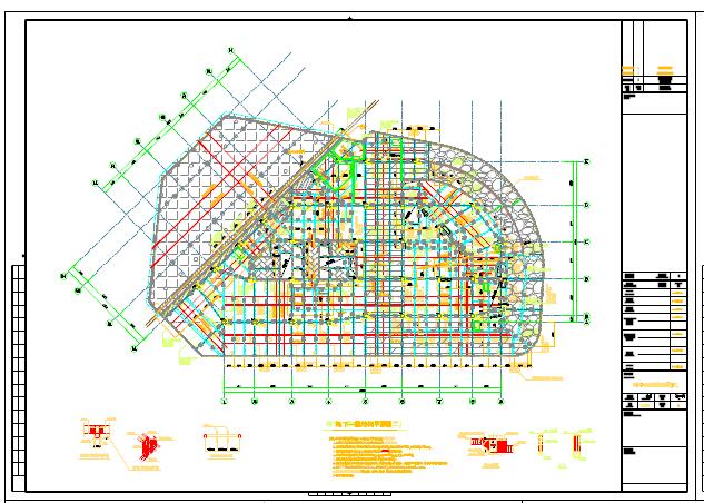 22层框筒结构证券公司办公楼结构设计cad图（含建筑图）