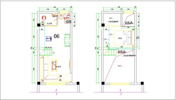 都市潮流复式小公寓家装户型设计cad平面方案图_图1