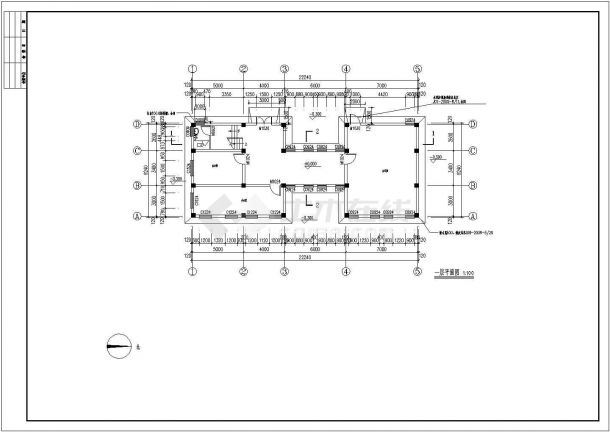 某小型框架结构管理用房建筑图纸-图二