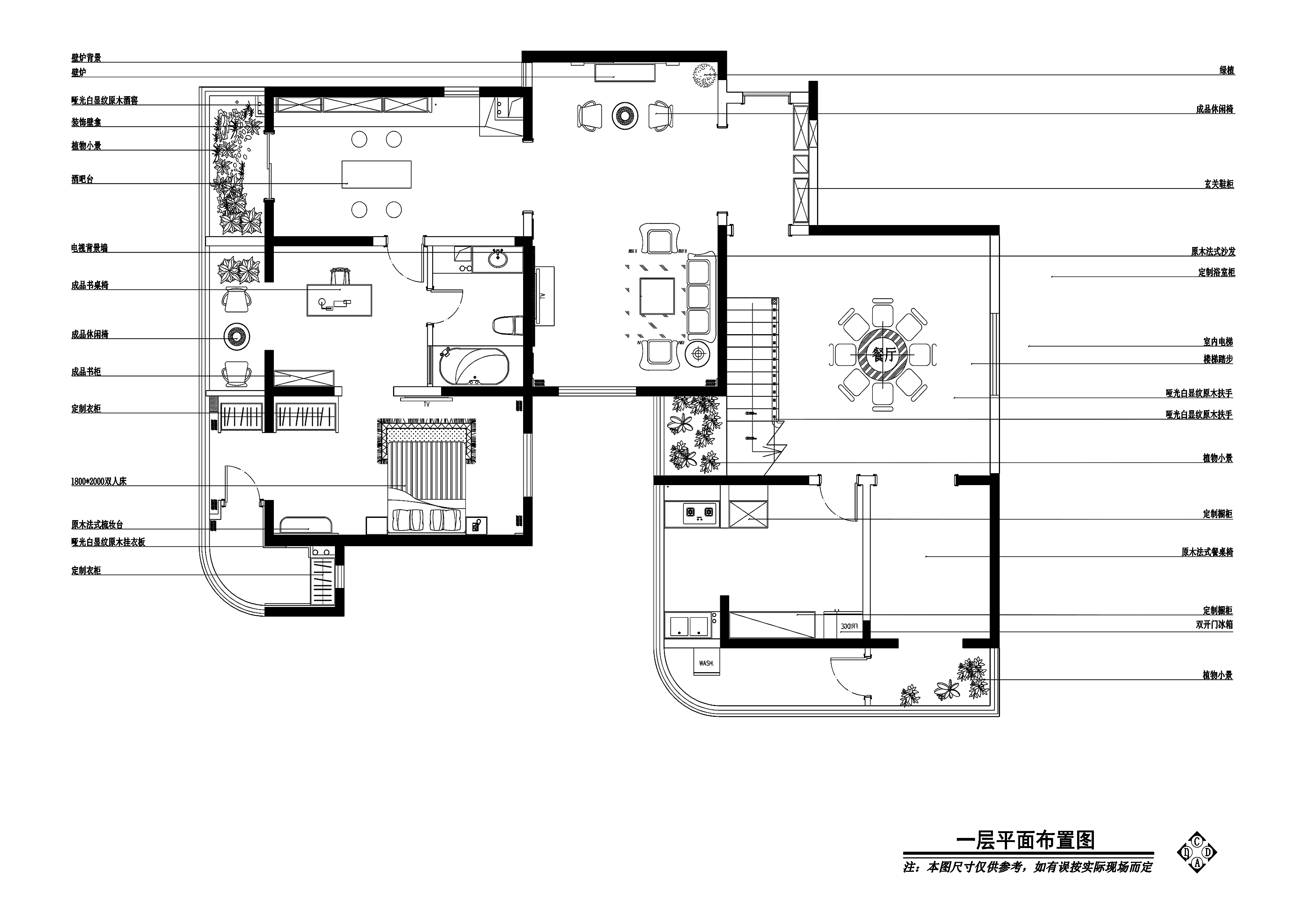 唯美风格两层别墅样板房室内装修设计施工cad图（附效果图）
