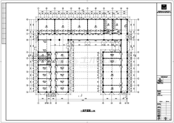 五层立体式综合教学楼建筑cad施工方案图（抗震8级）-图一