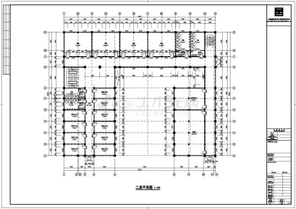 五层立体式综合教学楼建筑cad施工方案图（抗震8级）-图二