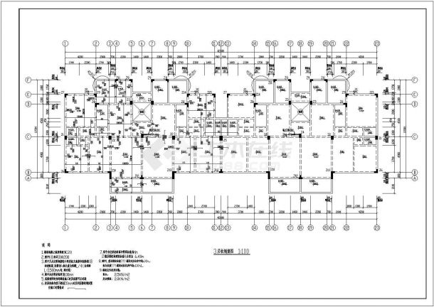 多层住宅结构cad图纸（最新的、标注详细）-图二