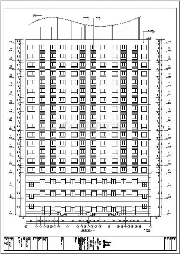 某十八层剪力墙结构小区1#商住楼建筑图纸-图一